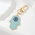 Enamel Hamsa Evil Eye Keychains Gold Lobster Clasp 6 Colors view 2