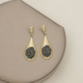 Rose Enamel Teardrop Long Dangle Stud Earrings in Three Colors view 8