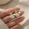Starfish Shell Studs