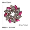 Round Crystal Floral Wreath Brooch in Five Color Variations view 9