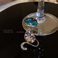 Blue Green Crystal Cat Brooch With Multicolor Faceted Body view 6