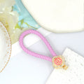 Braided Rope Zhao Charm Keychain Rhinestone Metal Pendant view 6