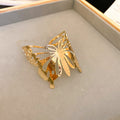 Openwork Butterfly Wing Wide Cuff Bracelet In Gold Or Silver Tone view 6