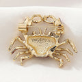 Enamel Crab Brooch in Blue or Red with Gold Tone Legs view 3