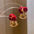 Red Horse Motif Stud And Drop Earrings Assortment Matching Jewelry Pair view 4