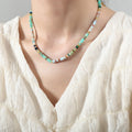 Multicolor Natural Stone Disc Bead Necklaces Gold Spacers Two Mixes view 7