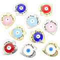 Crystal Rim Heart Evil Eye Charms in Five Colors and Two Metal Tones view 5