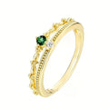 Double Layer Green Stone Beaded Stack Alloy Finger Rings view 5
