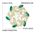 Pearl Leaf Wreath Brooch In Purple Or Green With Polished Metal Detail view 7