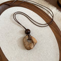 Brown Wood Look Pendant Necklaces In Three Shapes Jewelry Design view 8
