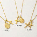 Gold Tone Symbol Pendant Necklaces in Five Designs view 2