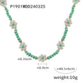Beaded Daisy Flower Necklaces Color Stone Bead Chokers view 11
