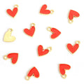 Tiny Colorful Heart Enamel Metal Jewelry Charms, 9 Colors view 6