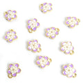 Pastel Rhinestone Flower Charms in Gold and Silver Tones view 6