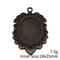 Antique Bronze Oval Cabochon Setting with Ornate Frame view 3