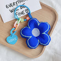 Puffy Embroidered Flower Keychain with Alphabet Beads view 8