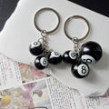 Black Number Eight Billiard Ball Keychains in Two Sizes view 3