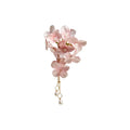Fabric Flower Pearl Drop Duckbill Hair Clip Three Colors view 5