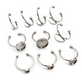 Stainless Steel Open Rings With Twin Ball Cabochon Settings view 5