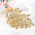 Green Gold Tone Peacock Crystal Metal Brooch Pin for Jackets and Lapels view 3