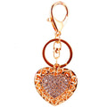 Gold-Tone Openwork Heart Keychain With Colored Rhinestones view 5