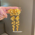 Gold Tone Floral Vine Statement Drop Earrings Statement Jewelry view 1
