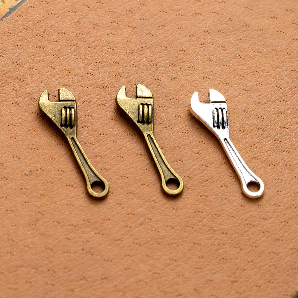 24×7mm Mini Wrench Alloy Keychain Charm