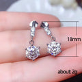 Silver-Tone Brass CZ Drop Earrings with a Three-Stone Post Bar view 5