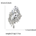 Crystal Leaf Spray Brooch with Faceted Stones for Jackets and Scarves view 8