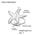 White Shell Heart Starfish Rings Earrings Charms Gold Steel view 9