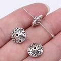 11x11mm 1.9g Antique Silver Zinc Alloy Carved Pattern Small Hole Spacer Beads for DIY Jewelry