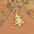 Textured Christmas Tree Pendant Charm In Multiple Metal Finishes view 2