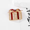 Red Gold Tone Ribbon Bow Crystal Enamel Metal Brooch Pin view 4