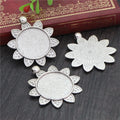 Pointed Petal Round Pendant Bezel Blank for Cabochon Craft view 3