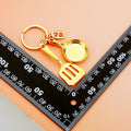 Jeweled Gold Spatula and Frying Pan Kitchen Utensil Keychain view 3
