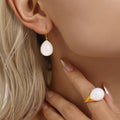 Resin Teardrop Leverback Earrings Multi Color Gold Hook view 4