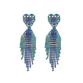 Crystal Bow Tassel Stud Earrings in Five Colors Decorative Jewelry Accessory view 5