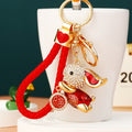 Jeweled Flying Rabbit Fortune Keychains in Four Pictured Colors view 9