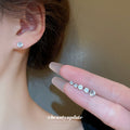 Six Pair Silver Tone Minimal Stud Earring Set Fashion Jewelry view 2