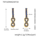 Gold Figure-Eight Drop Earrings Pink Or Blue Zircon Pave view 7