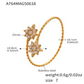 Stainless Steel Zircon Open Rings Heart Star Rectangle Designs view 12