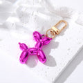 Gold Tone Metallic Balloon Dog Clip Keychains in Ten Colors view 6