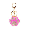 Rhinestone Paw Print Keychain With Split Ring And Lobster Clasp view 5