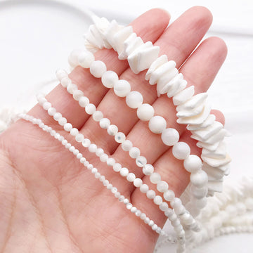 White Shell Shell Beads with 5 Listed Options for DIY Jewelry Making