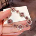 Rose Gold Halo Crystal Link Bracelet Eight Gem Colorways view 8