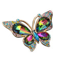 Rhinestone Butterfly Charm Pendant Gold-Tone Crystal Wings Six Colors view 5