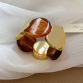 Acrylic Marbled Disc Stretch Bracelets Gold Plates 12 Colors view 12