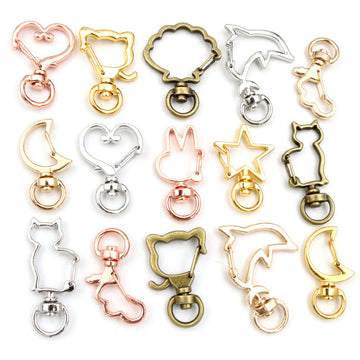 Assorted Shape Swivel Snap Hooks in Mixed Metal Finishes