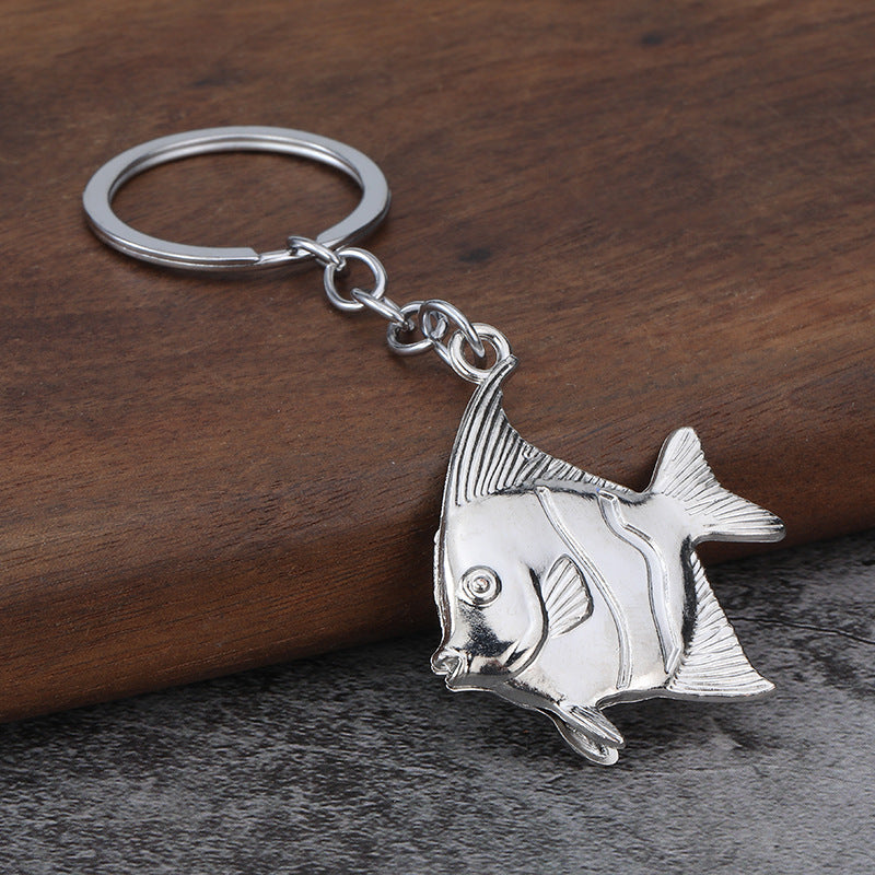 3D Ocean Clownfish Metal Keychain Fish Charm for Car Keys and Bags