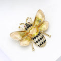 Gold-Tone Yellow Crystal Bee Brooch With Black Details view 3